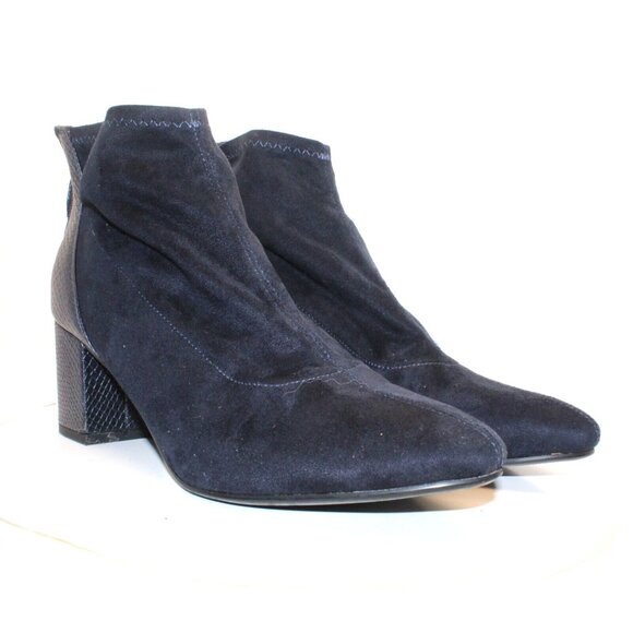 Bandolino Womens Sz 9M Stretch Ankle Boots Heels Shoes Black Leather Booties - Picture 2 of 9